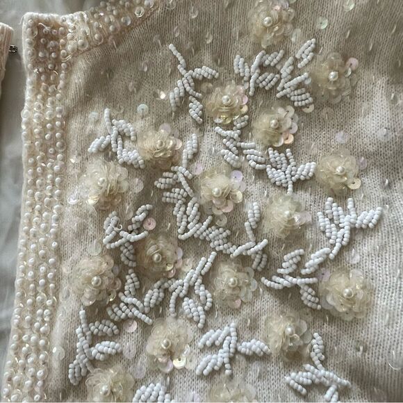 Vintage Beaded/sequins Cardigan Sweater size Medium - Picture 9 of 10